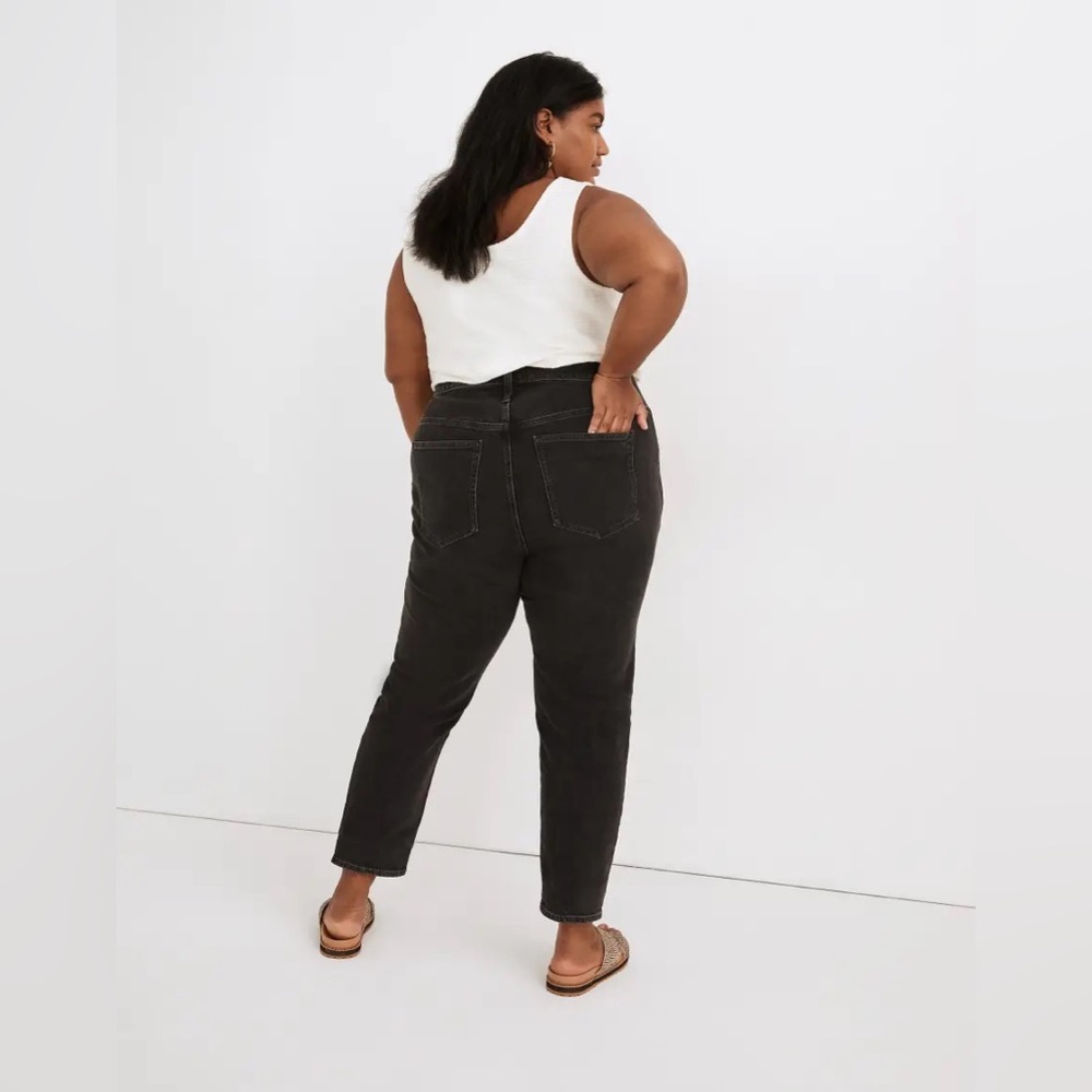 LL Bean Classic Fit Super High Rise Black Denim Mom Jeans